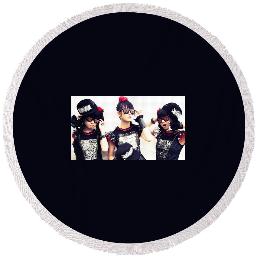 Babymetal Round Beach Towel featuring the photograph Babymetal by Jackie Russo