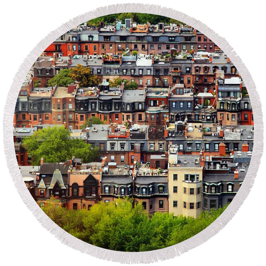 Boston Round Beach Towel featuring the photograph Back Bay by Rick Berk