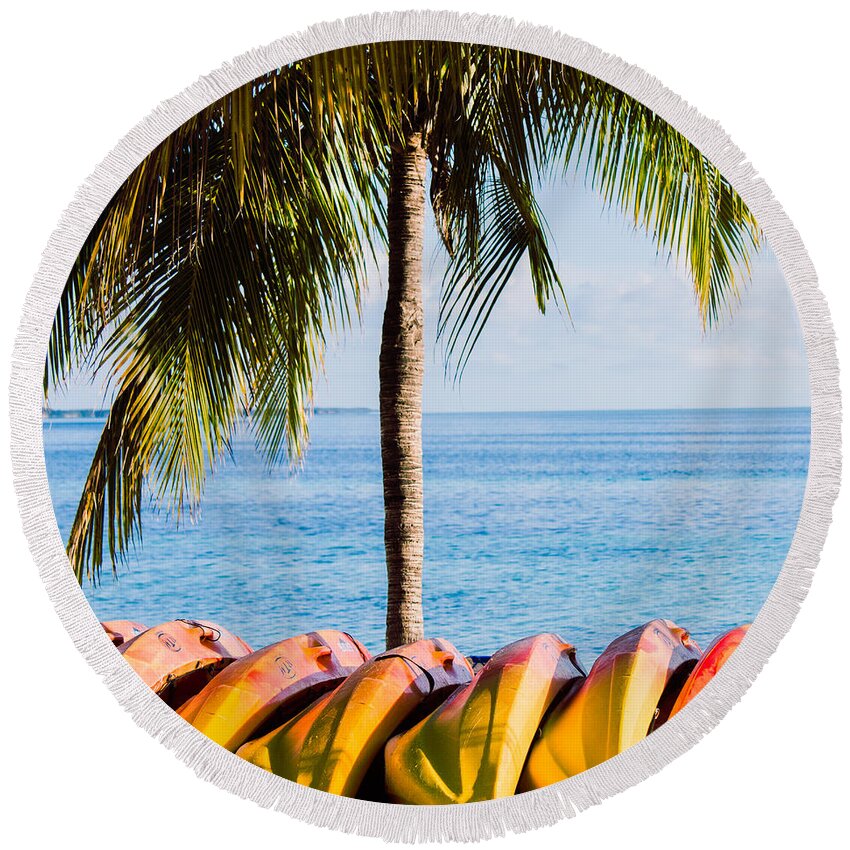Bahamas Round Beach Towel featuring the photograph Bahama Vibes by Parker Cunningham