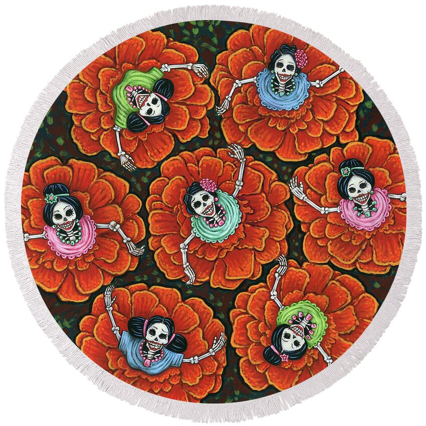 Death Round Beach Towel featuring the painting Bailemos by Holly Wood