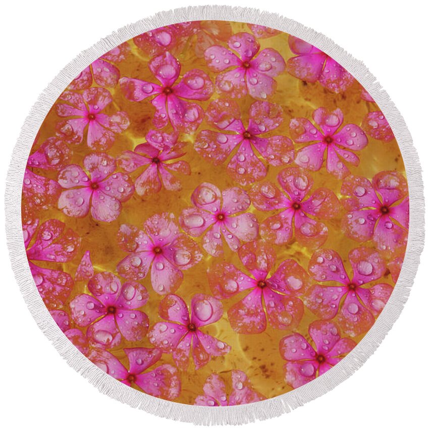 Bali Round Beach Towel featuring the photograph Balinese Flowers by Cassandra Buckley