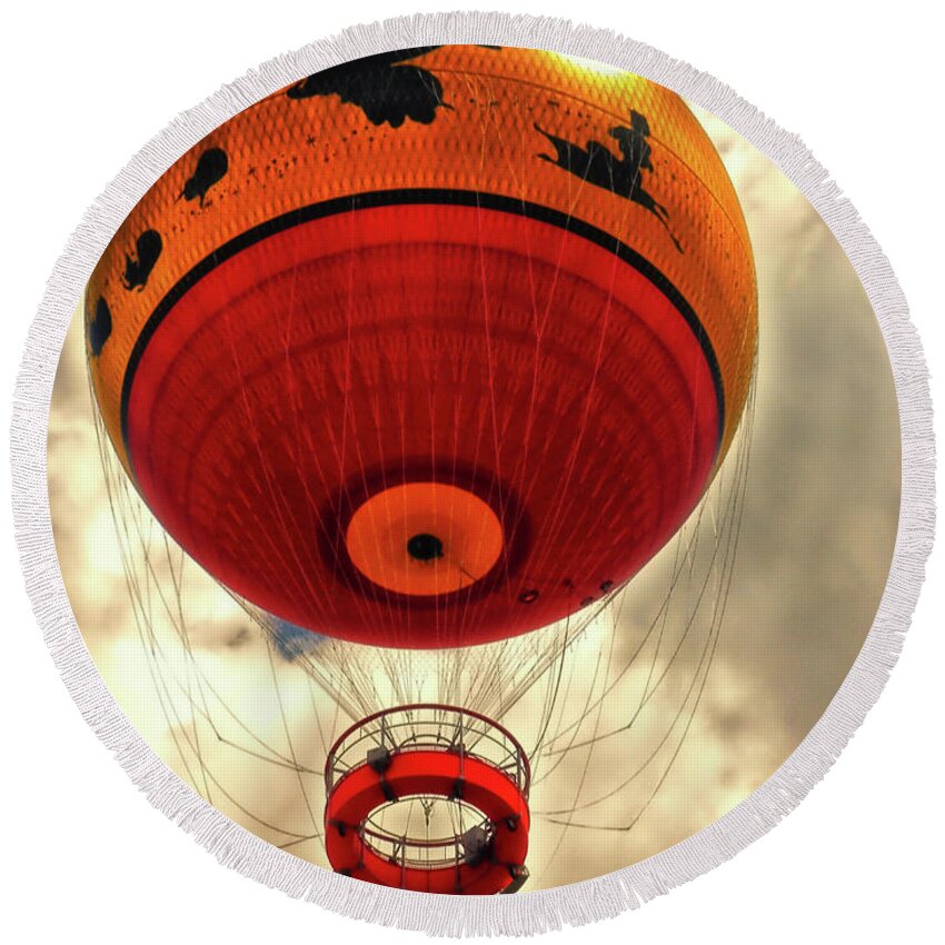 Transportation Round Beach Towel featuring the photograph Balloon Ride Walt Disney World FL PM by Thomas Woolworth