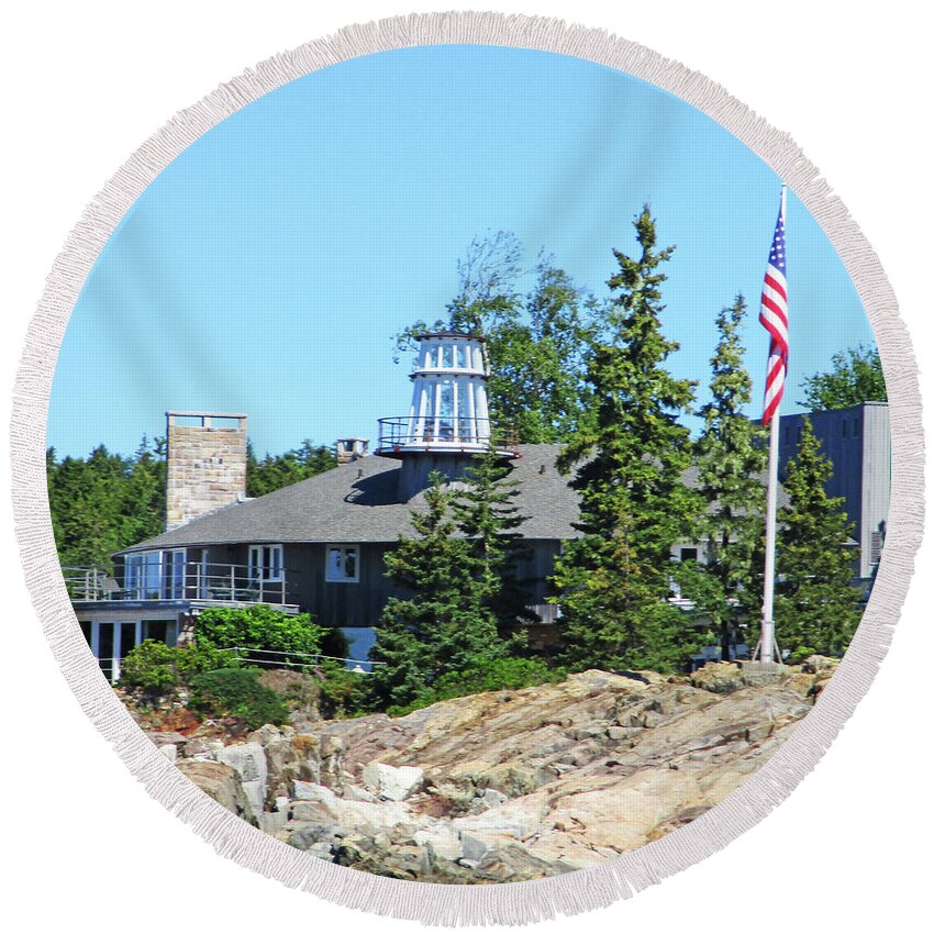 Bar Harbor Round Beach Towel featuring the photograph Bar Harbor Home 10 by Randall Weidner