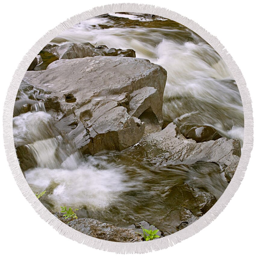 Stream Round Beach Towel featuring the photograph Barrow Falls Photo by Peter J Sucy