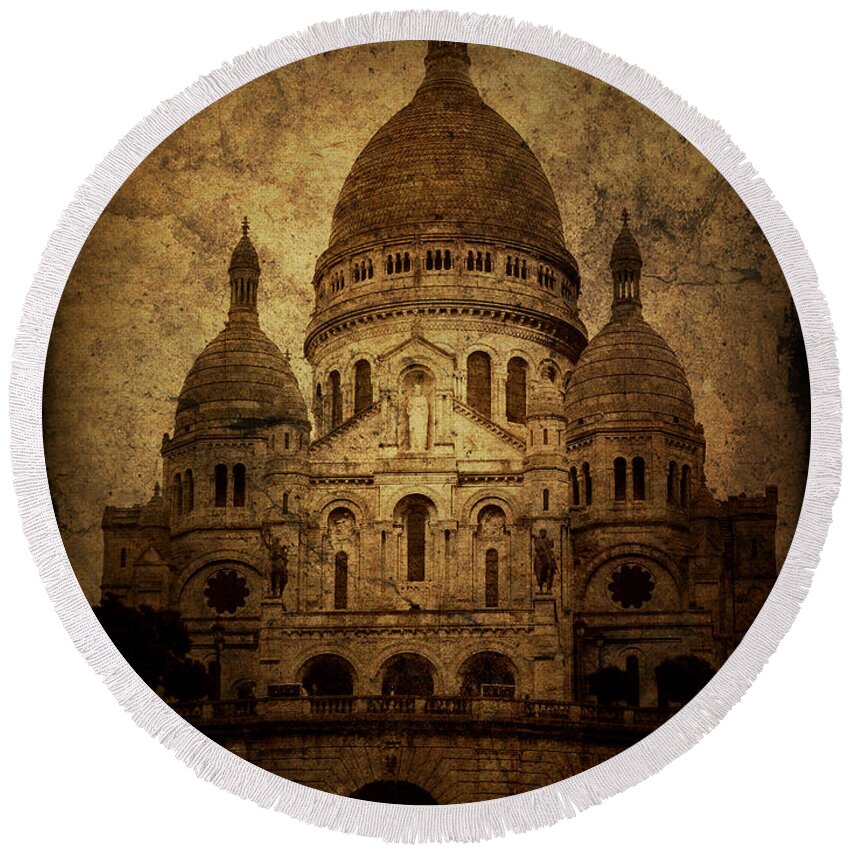 Architecture Round Beach Towel featuring the photograph Basilica by Andrew Paranavitana
