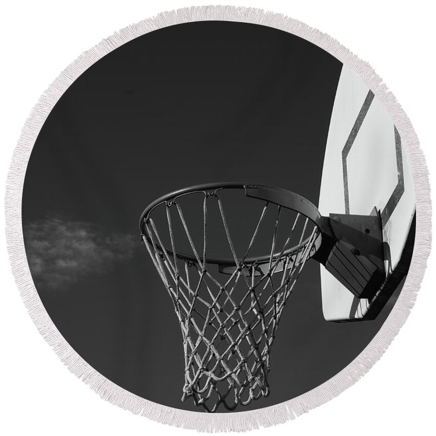 Basketball Courts Round Beach Towel featuring the photograph Basketball Court by Richard Rizzo