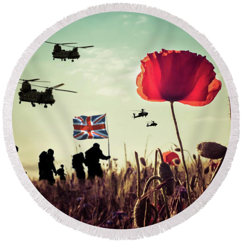 Soldiers Round Beach Towel featuring the digital art Be The Best by Airpower Art