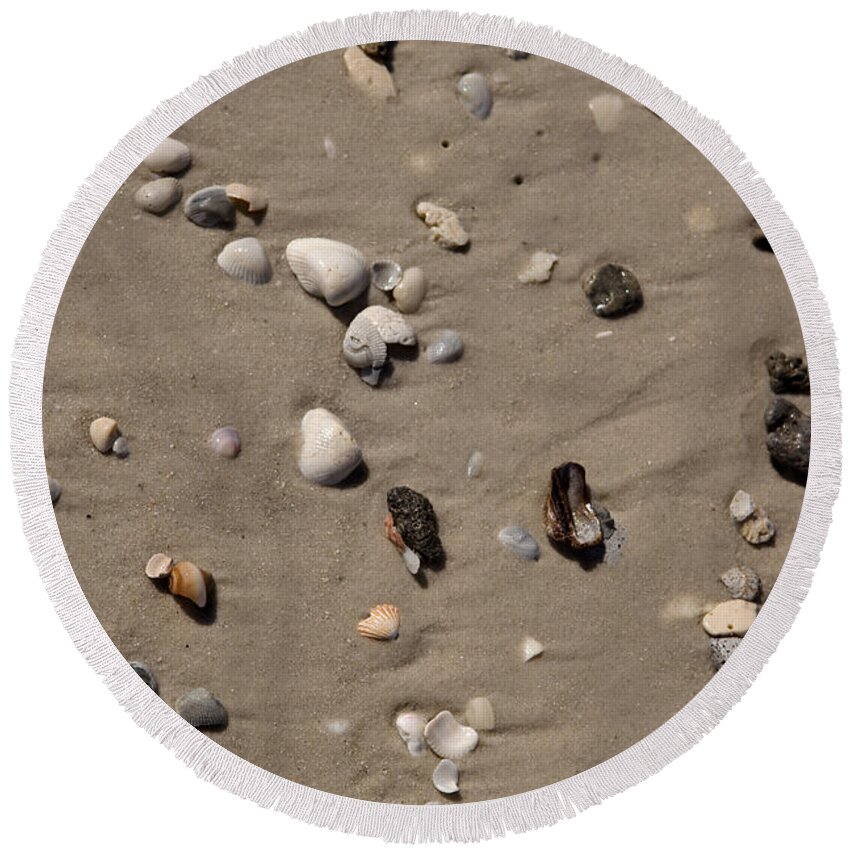 Texture Round Beach Towel featuring the photograph Beach 1121 by Michael Fryd