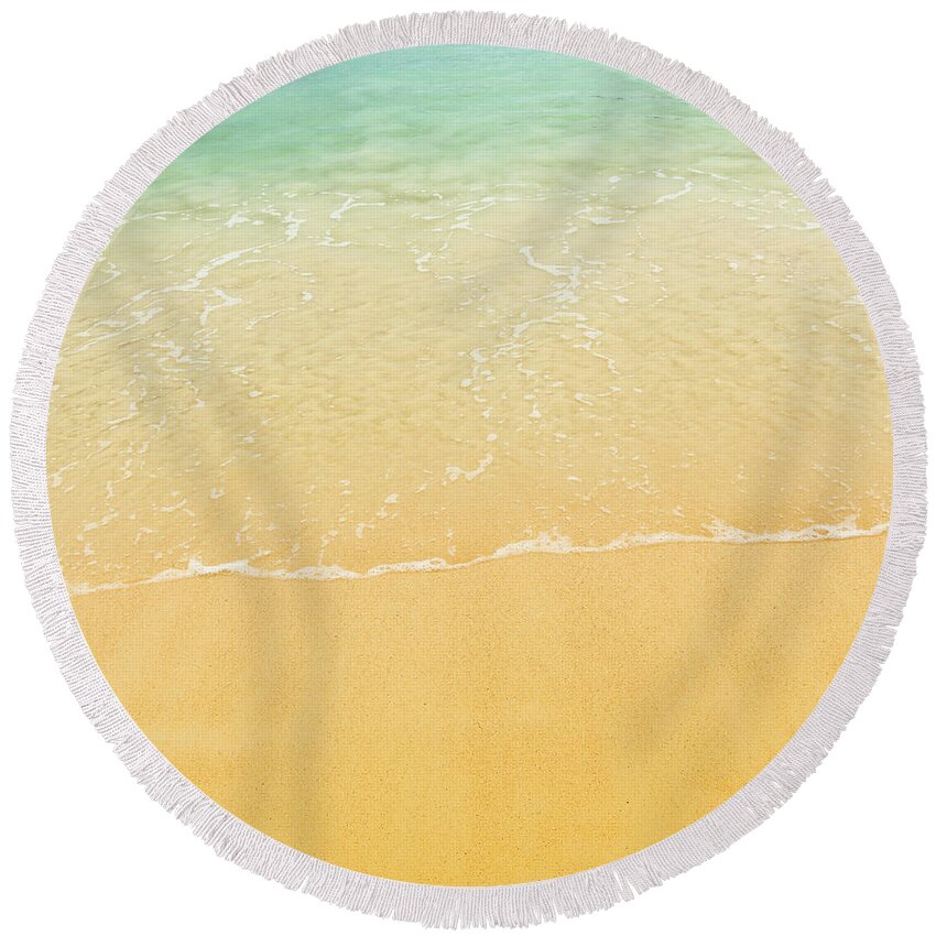 Beach Round Beach Towel featuring the photograph Beach Background by THP Creative