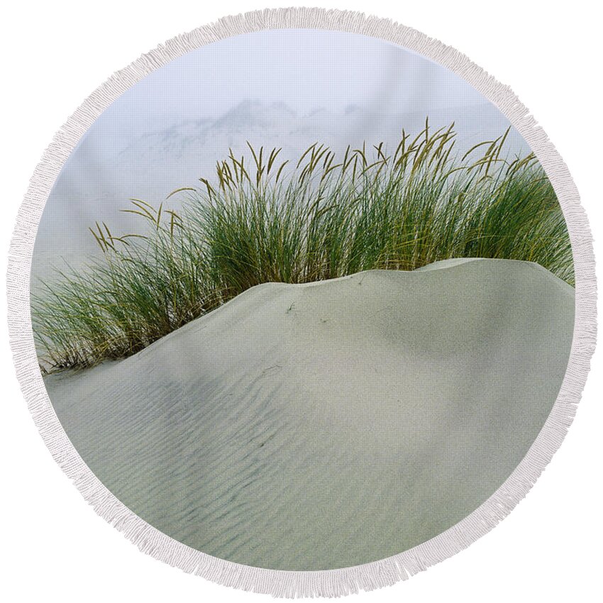 Beach Grass Round Beach Towel featuring the photograph Beach Grass and Dunes by Robert Potts