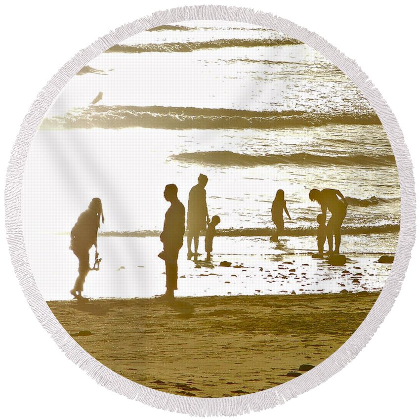 Beach Round Beach Towel featuring the photograph Beach People by Liz Vernand