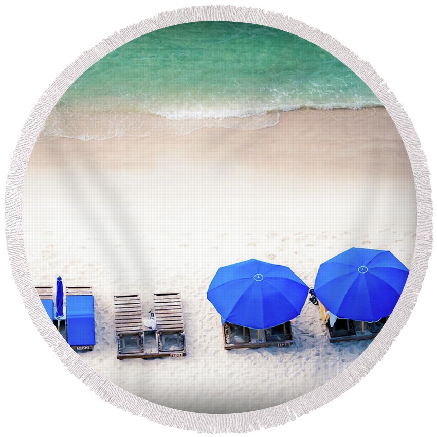 Blue Round Beach Towel featuring the photograph Beach Relax by Scott and Dixie Wiley