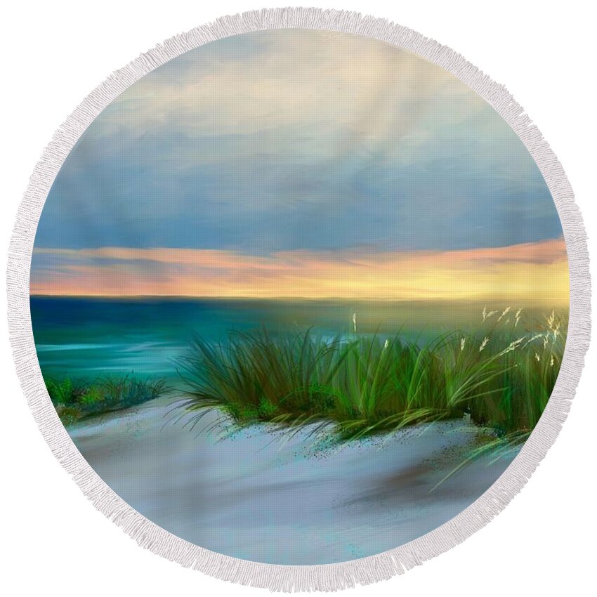 Anthony Fishburne Round Beach Towel featuring the digital art Beach Splender by Anthony Fishburne