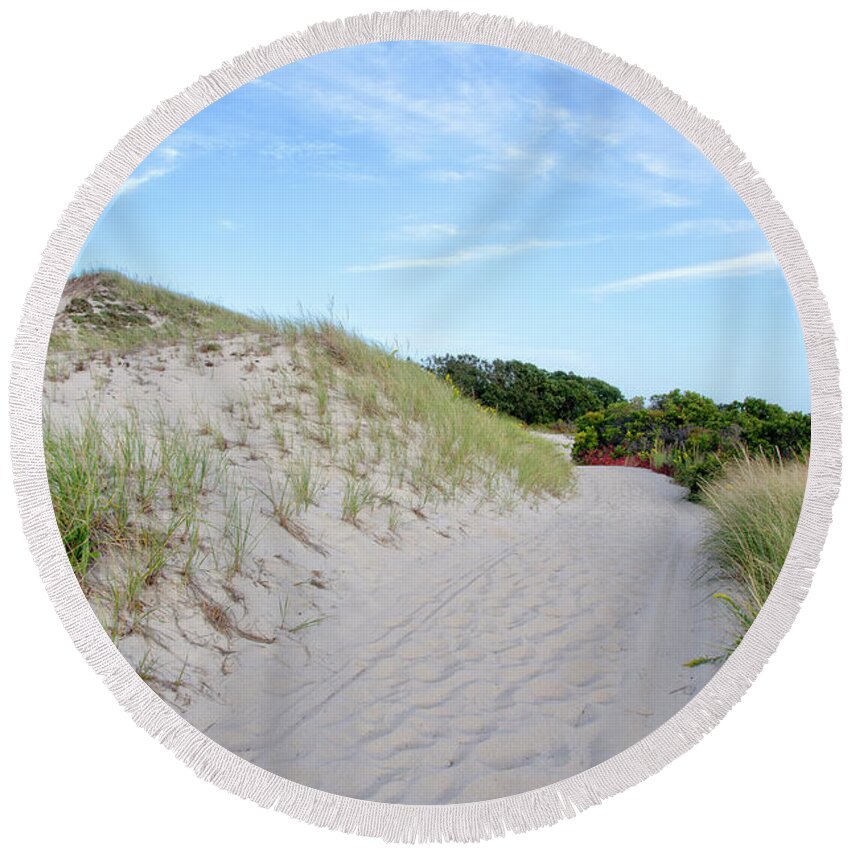 Cape Round Beach Towel featuring the photograph Beach Trail by Donna Doherty