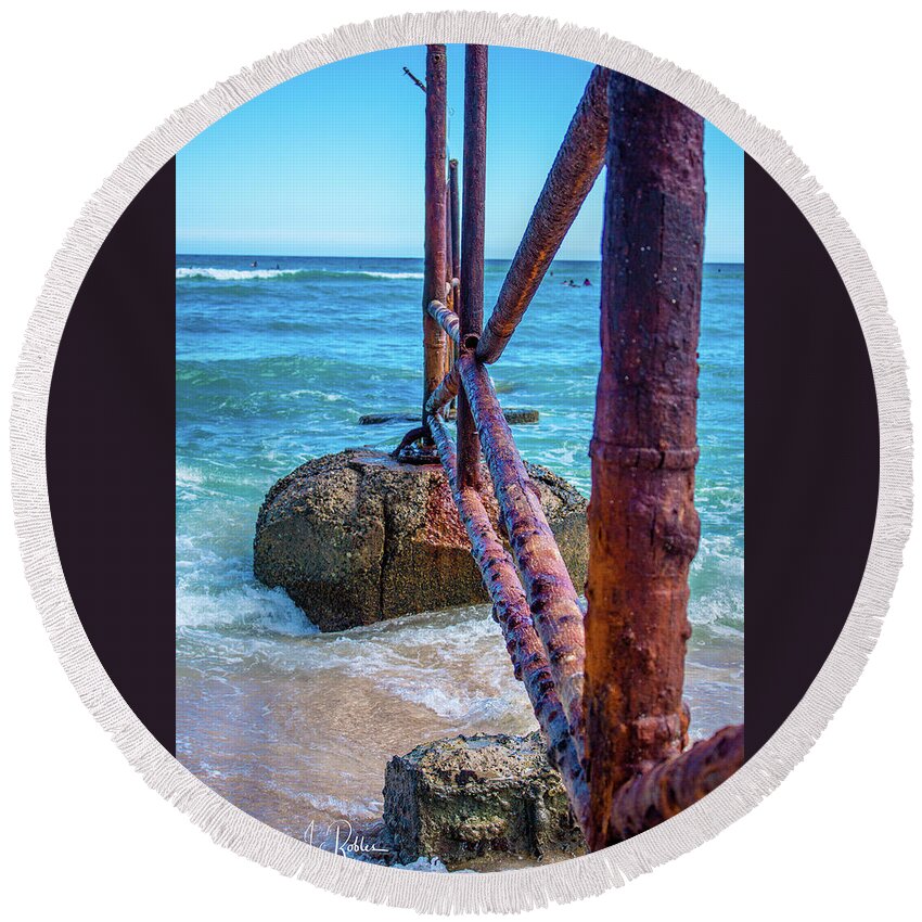  Round Beach Towel featuring the photograph Beach Wall by Brittney Robles