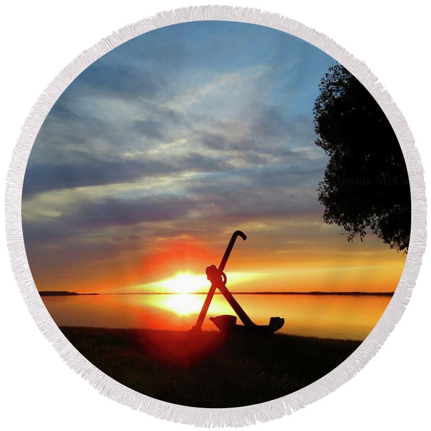1000 Islands Round Beach Towel featuring the photograph Beadles Point Sunset by Dennis McCarthy