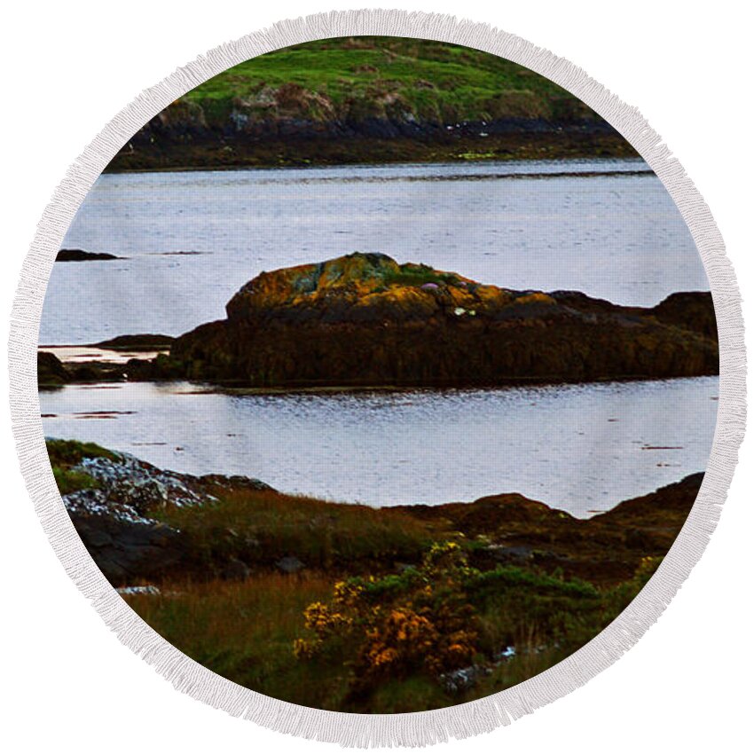 Fine Art Photography Round Beach Towel featuring the photograph Beauty on the Rocks by Patricia Griffin Brett
