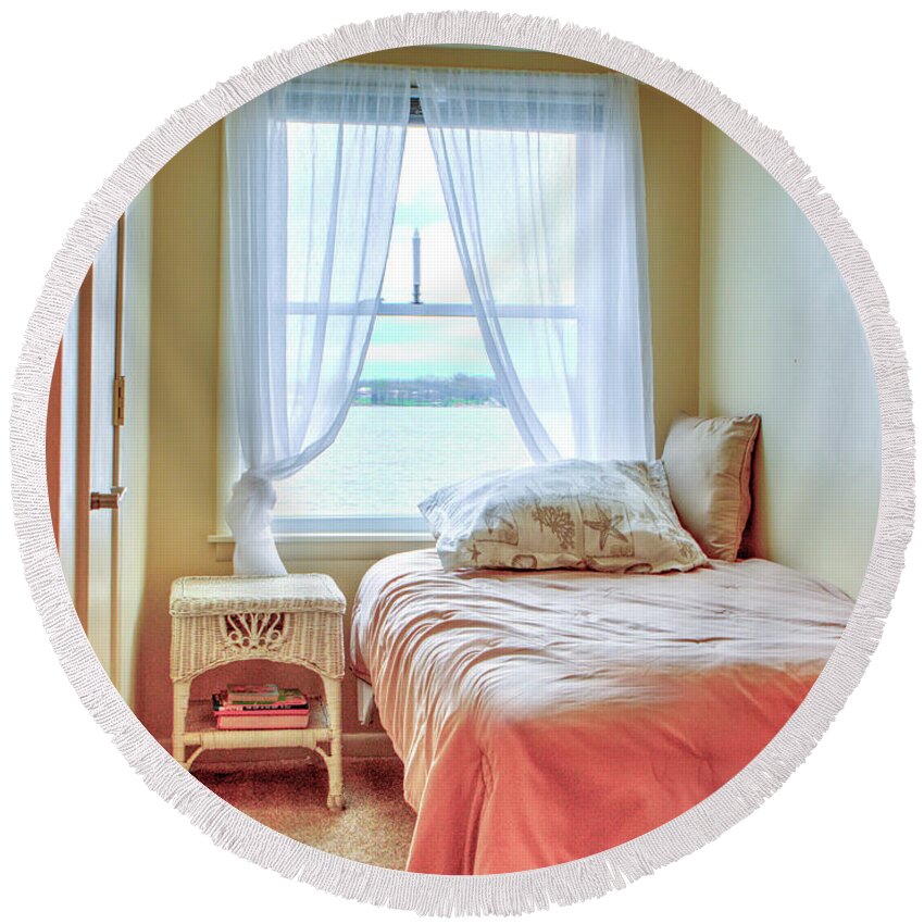 Bedroom Round Beach Towel featuring the photograph Bedroom Alcove 1 by Jeff Kurtz