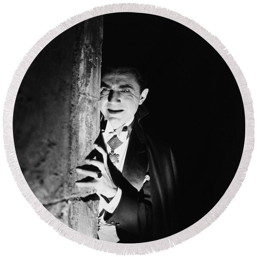 Bela Lugosi Round Beach Towel featuring the photograph Bela Lugosi Dracula by Vintage Collectables