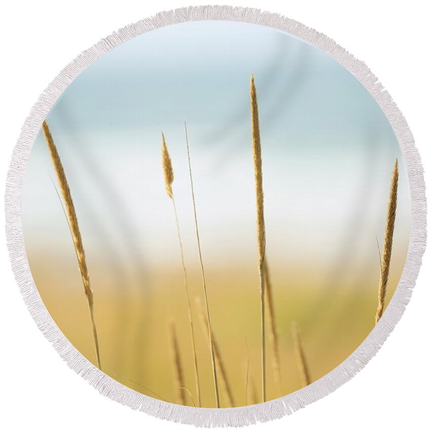 Landscape Round Beach Towel featuring the photograph Between by Sheila Ping