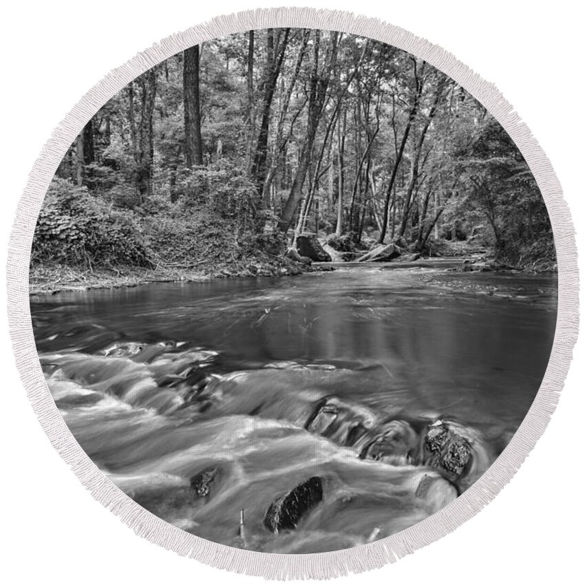 Black And White Round Beach Towel featuring the photograph Black and White 36 by Jimmy McDonald