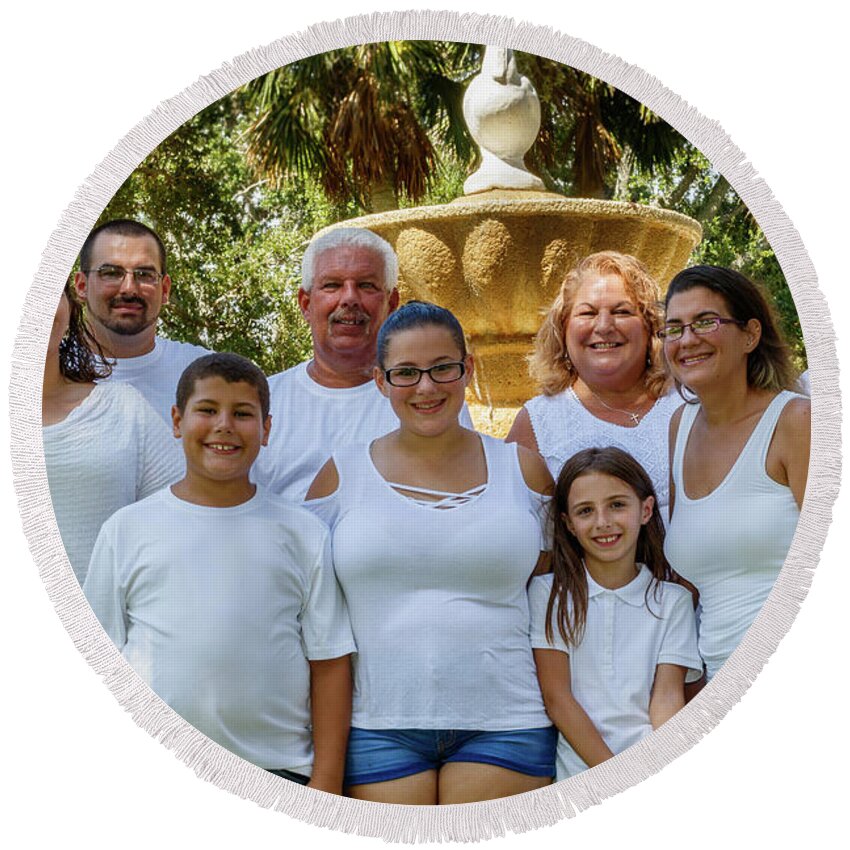  Round Beach Towel featuring the photograph Blake Family Shoot 13 by Les Greenwood