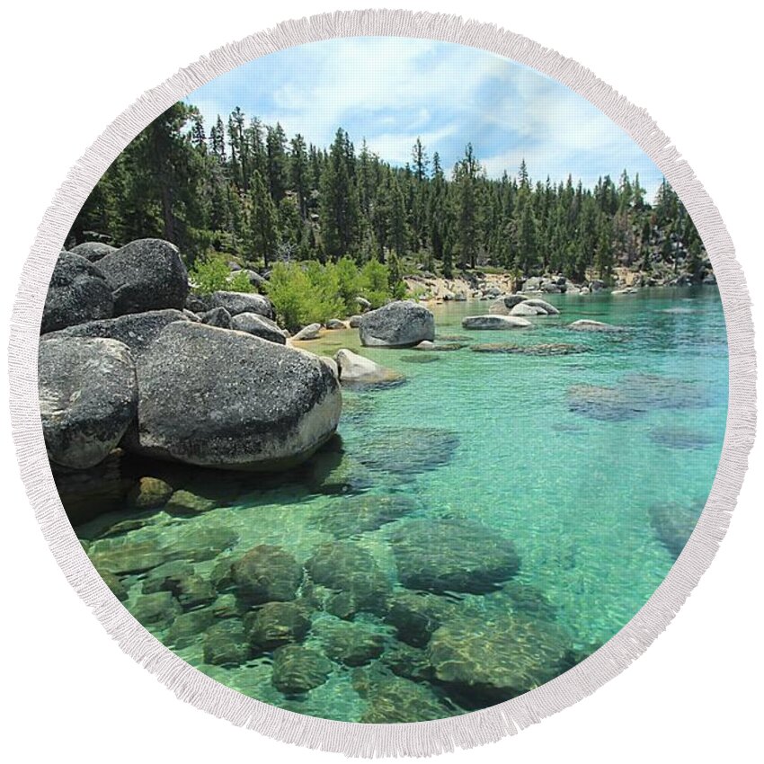 Lake Tahoe Round Beach Towel featuring the photograph Bliss Abyss by Sean Sarsfield