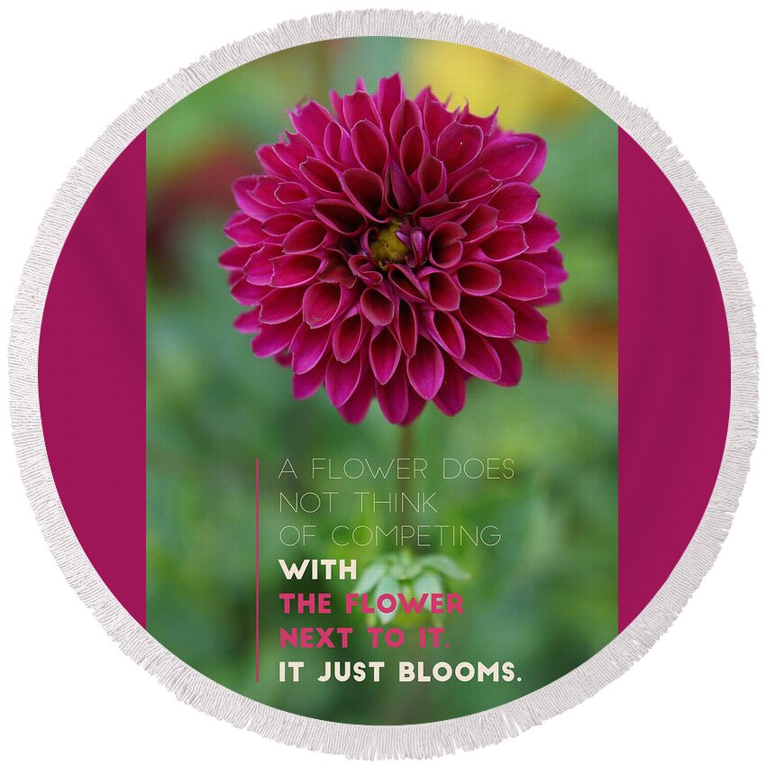 #flower Round Beach Towel featuring the photograph Blooming Dahlia by Rebekah Zivicki