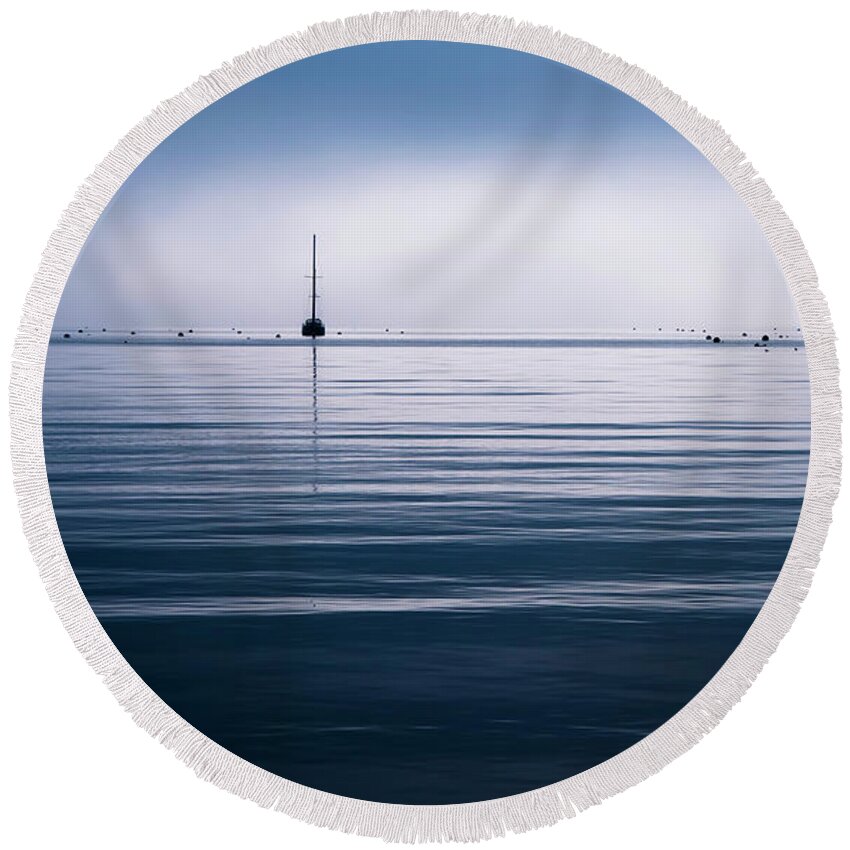 Blue Round Beach Towel featuring the photograph Blue by Jeff Cooper