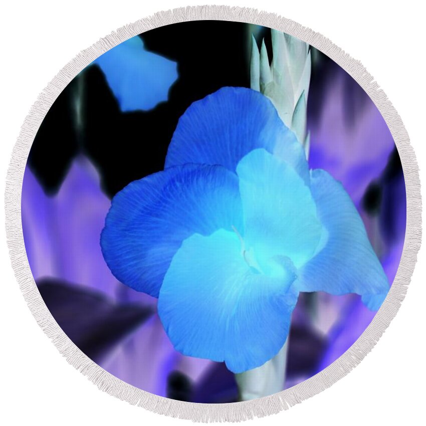 Floral Round Beach Towel featuring the photograph Blurple Field by James Granberry