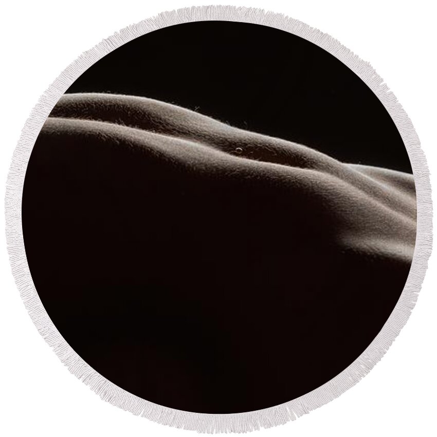 Silhouette Round Beach Towel featuring the photograph Bodyscape 254 by Michael Fryd
