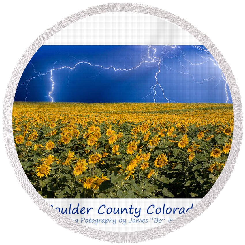 Lightning Round Beach Towel featuring the photograph Boulder County Colorado by James BO Insogna