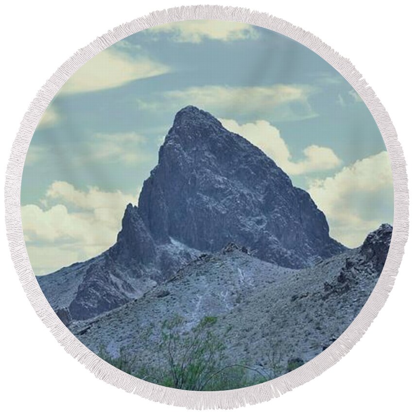 Mountains Round Beach Towel featuring the photograph Boundary Cone Mountain by Marcia Breznay