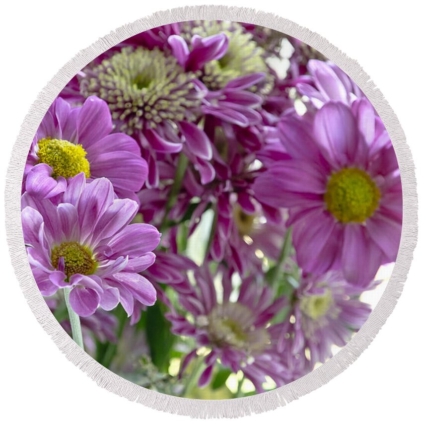 Bouquet Round Beach Towel featuring the photograph Bouquet in the Morning. by Elena Perelman