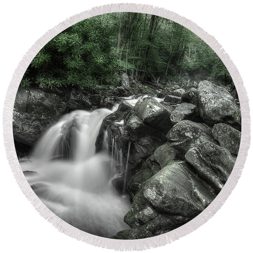 Tennessee Stream Round Beach Towel featuring the photograph Breathe by Mike Eingle