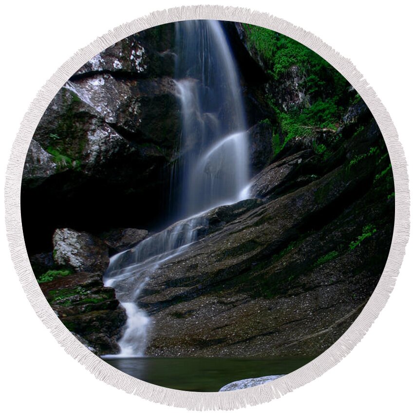 Bridal Veil Falls Round Beach Towel featuring the photograph Bridal Veil Falls by White Mountain Images