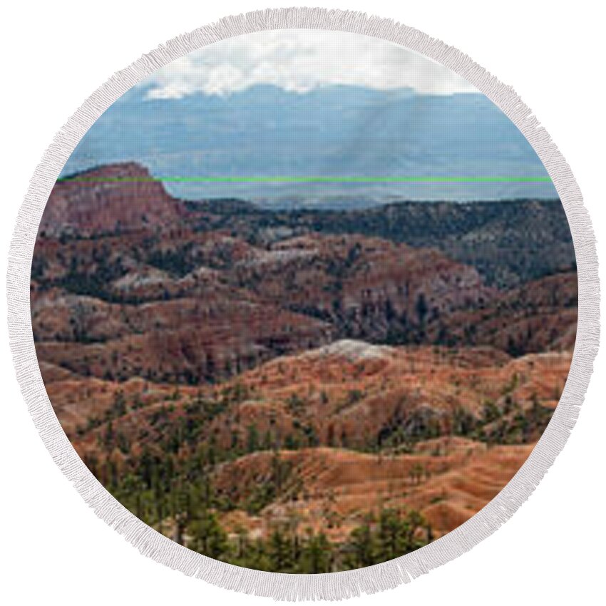 Usa Round Beach Towel featuring the photograph Bryce Canyon Panorama by Agnes Caruso