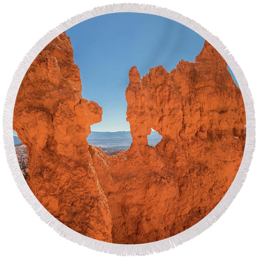 Bryce Canyon Round Beach Towel featuring the photograph Bryce Canyon by George Kenhan