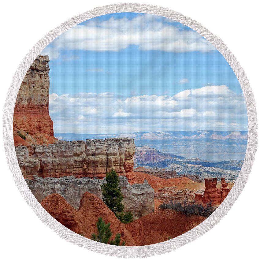 Bryce Round Beach Towel featuring the photograph Bryce Canyon by Nancy Landry