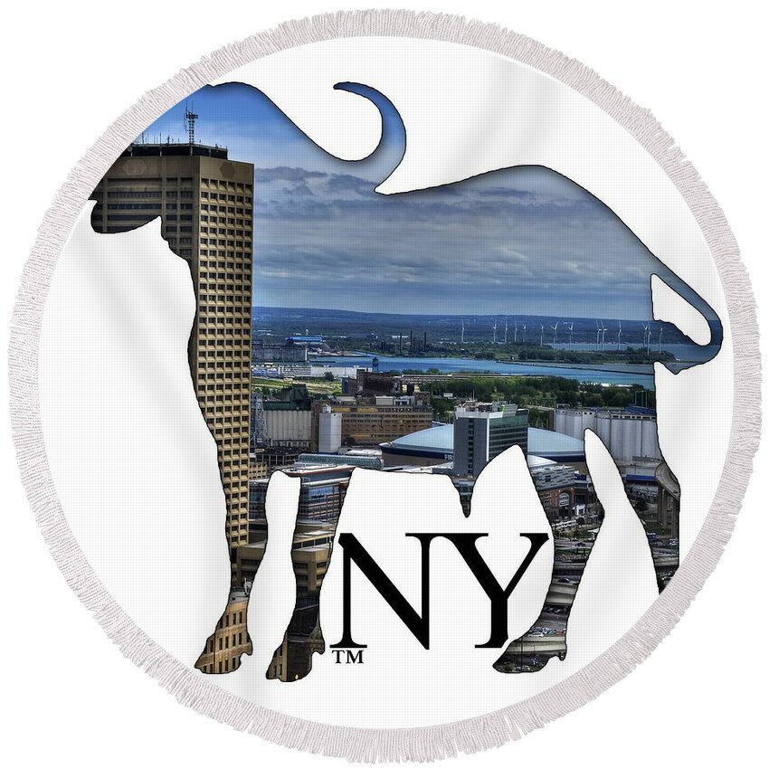 Michael Frank Jr; Nikon; Hdr; Iphone Case; Iphone; Galaxy; Galaxy Case; Phone Case; Buffalo; Buffalo Ny; Buffalo Round Beach Towel featuring the photograph Buffalo NY Skyway by Michael Frank Jr