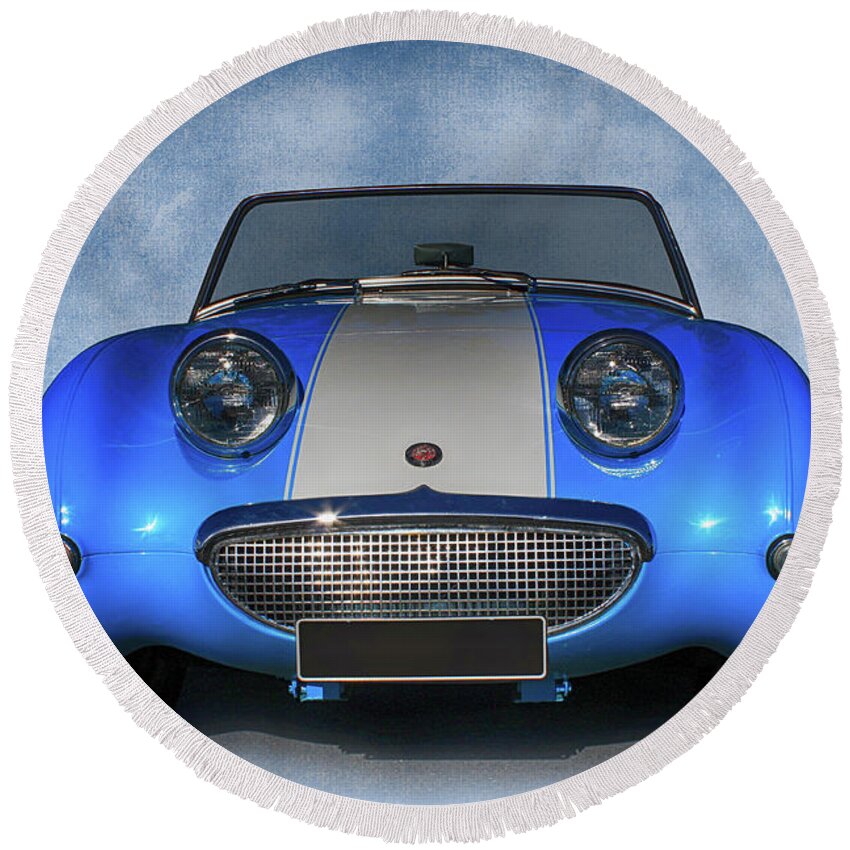 Car Round Beach Towel featuring the photograph Bug Eyes by Keith Hawley