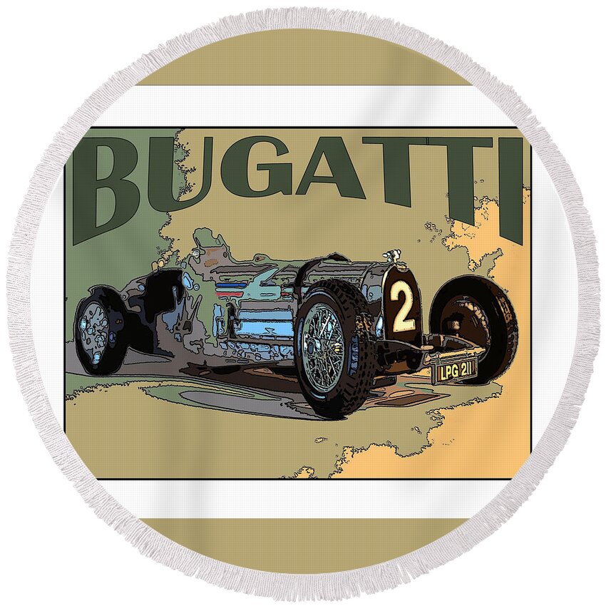 Bugatti Round Beach Towel featuring the photograph Bugatti #2 by James Rentz