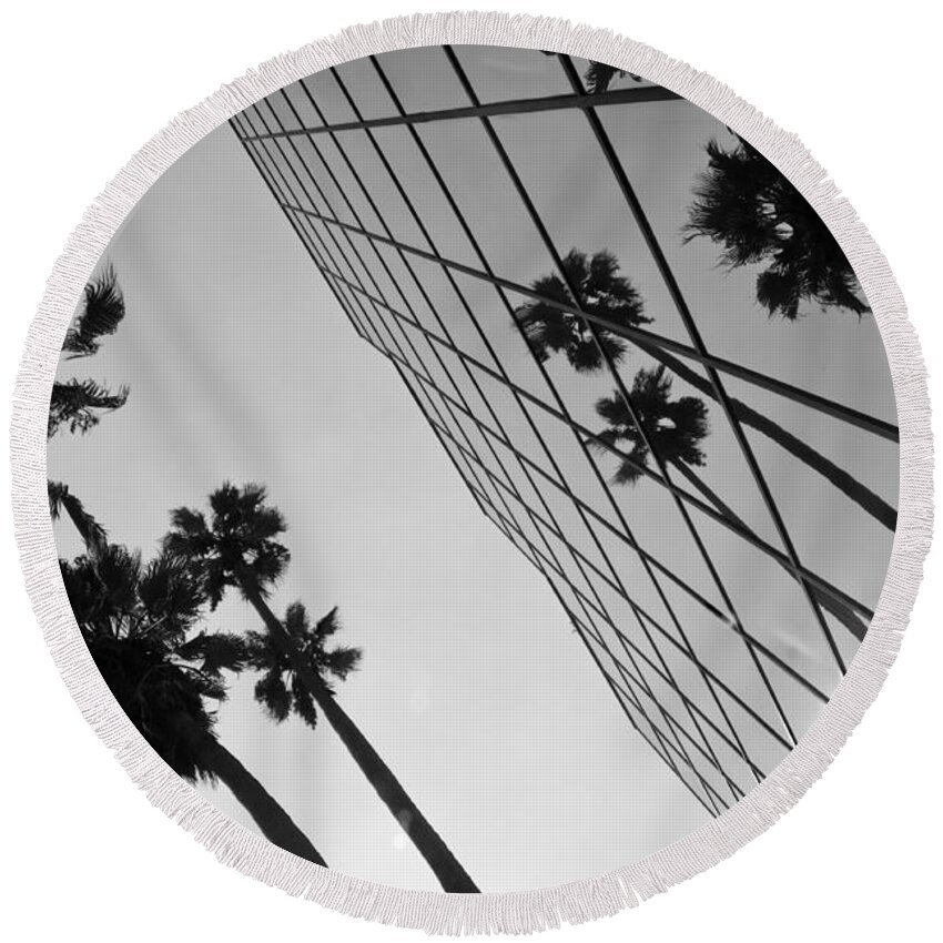 Hollywood Round Beach Towel featuring the photograph Building on Hollywood 3 by Micah May