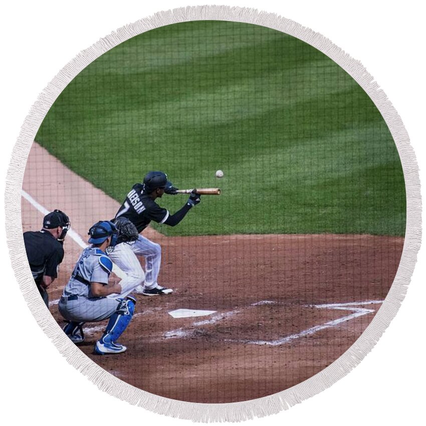 Chicago White Sox Round Beach Towel featuring the photograph Bunting by David Bearden