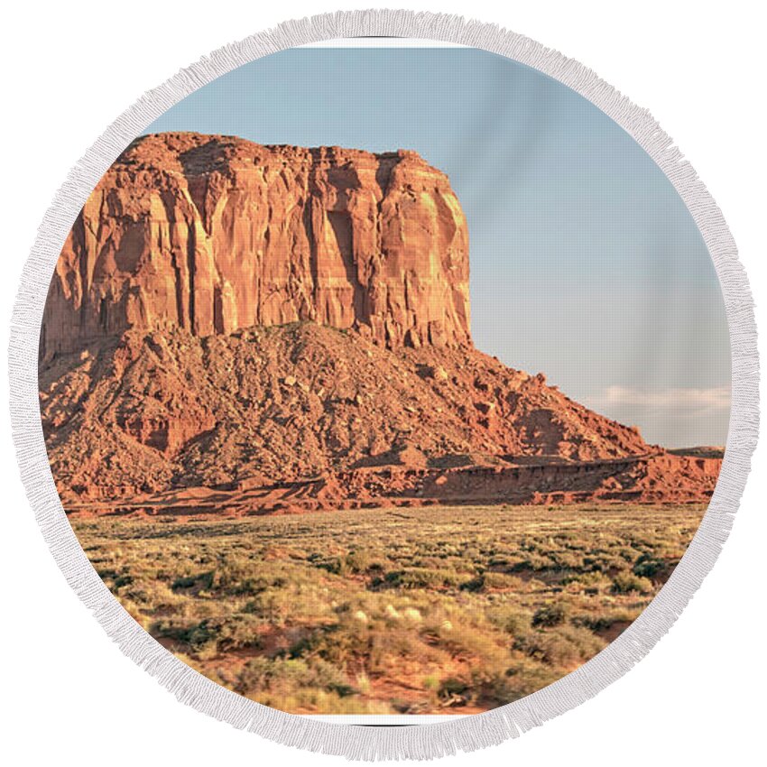 Butte Round Beach Towel featuring the photograph Butte, Monument Valley, Utah by A Macarthur Gurmankin