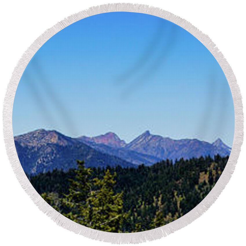 Panoramic Round Beach Towel featuring the photograph Buttermilk Butte 7250 by Tim Dussault