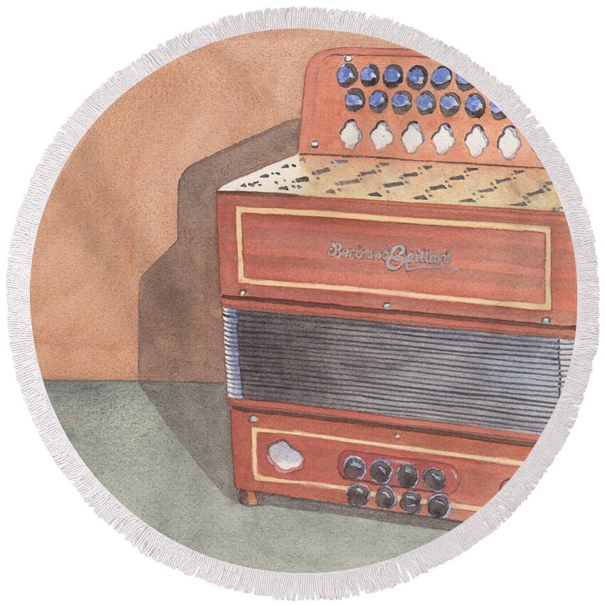 Button Accordion Three Round Beach Towel Button Accordion Three Round Beach Towel
