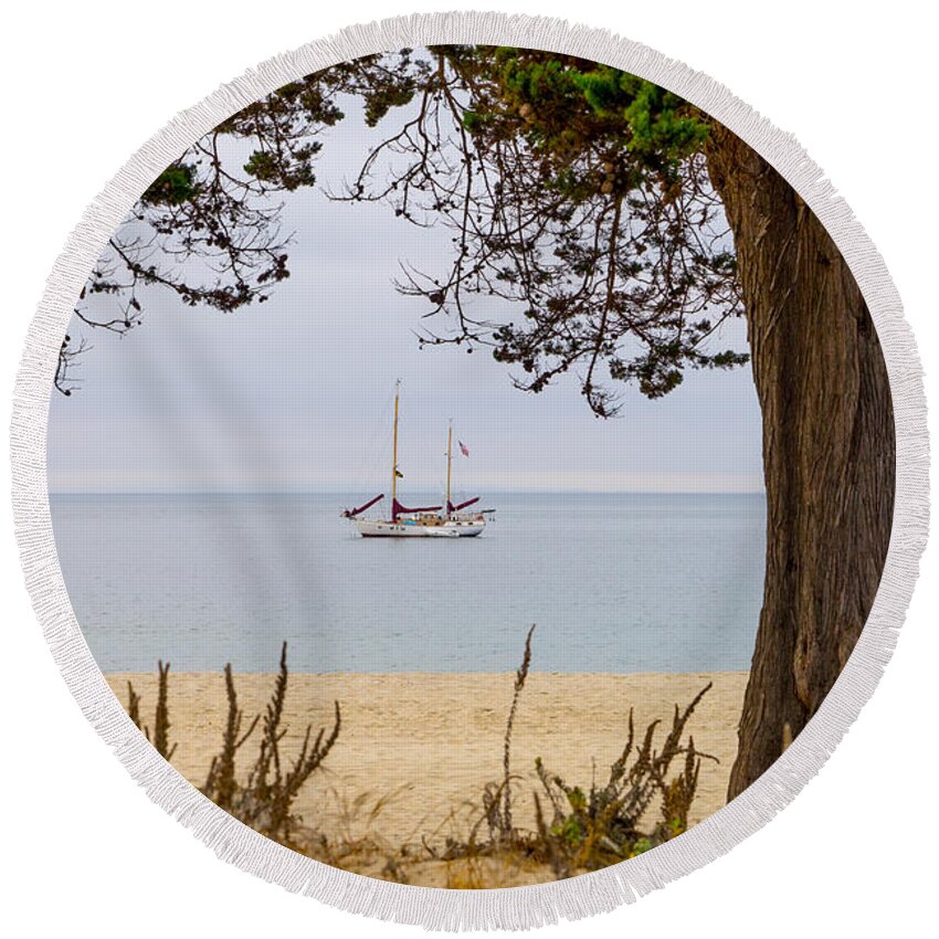 California Round Beach Towel featuring the photograph By the Shore by Derek Dean