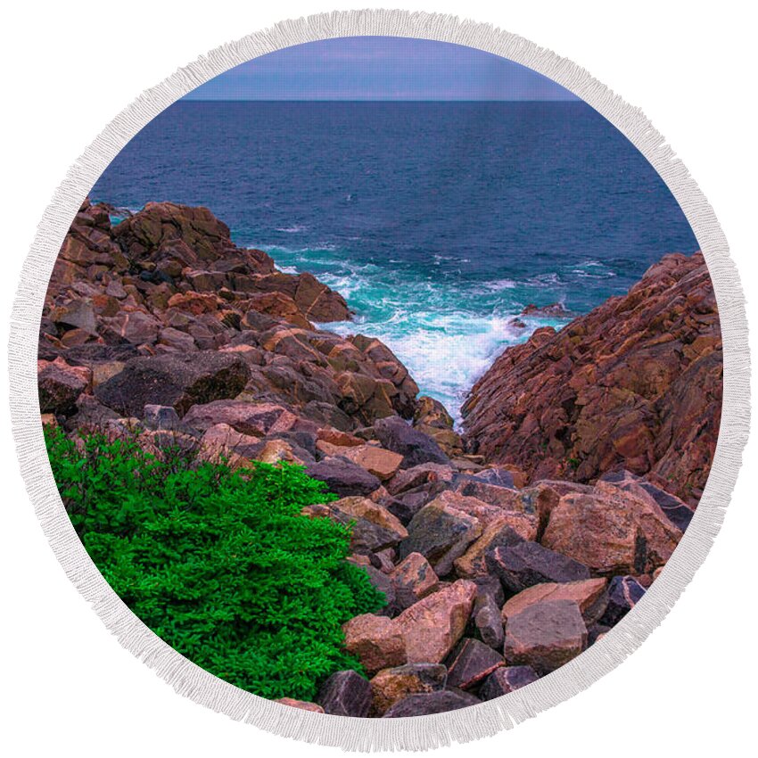Cabot Trail Round Beach Towel featuring the photograph Cabot trail by Patrick Boening