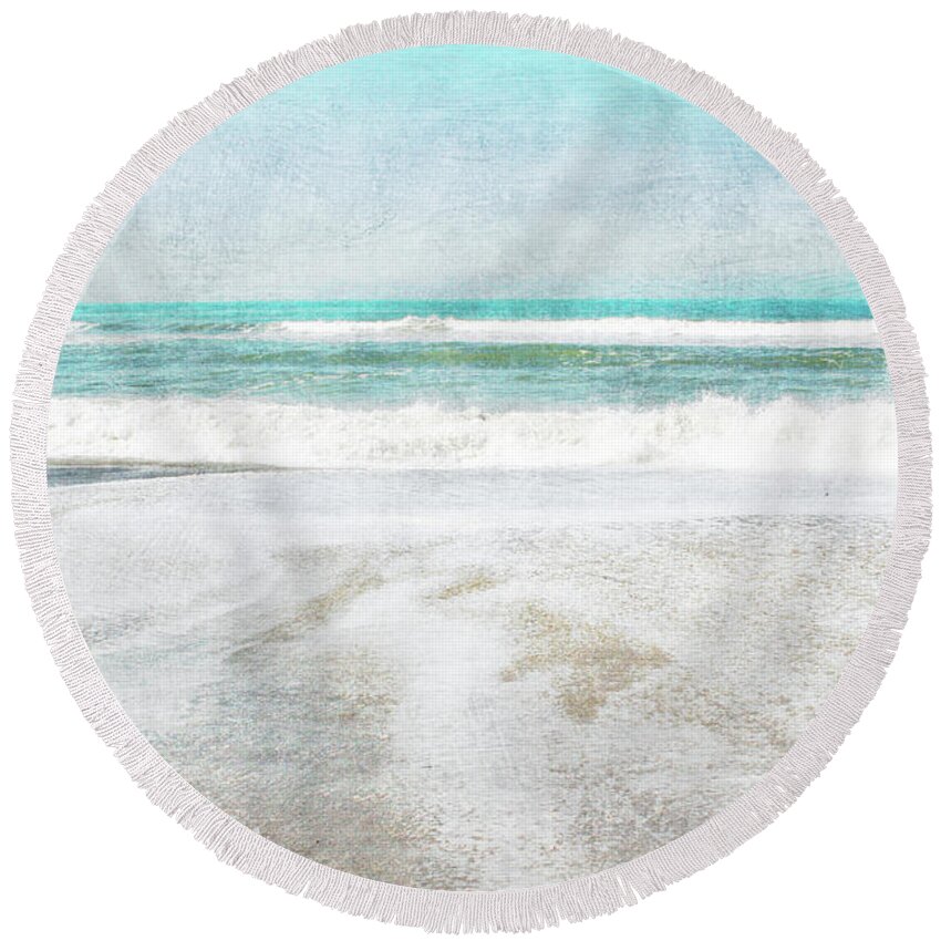 Coast Round Beach Towel featuring the mixed media Calm Coast- Art by Linda Woods by Linda Woods